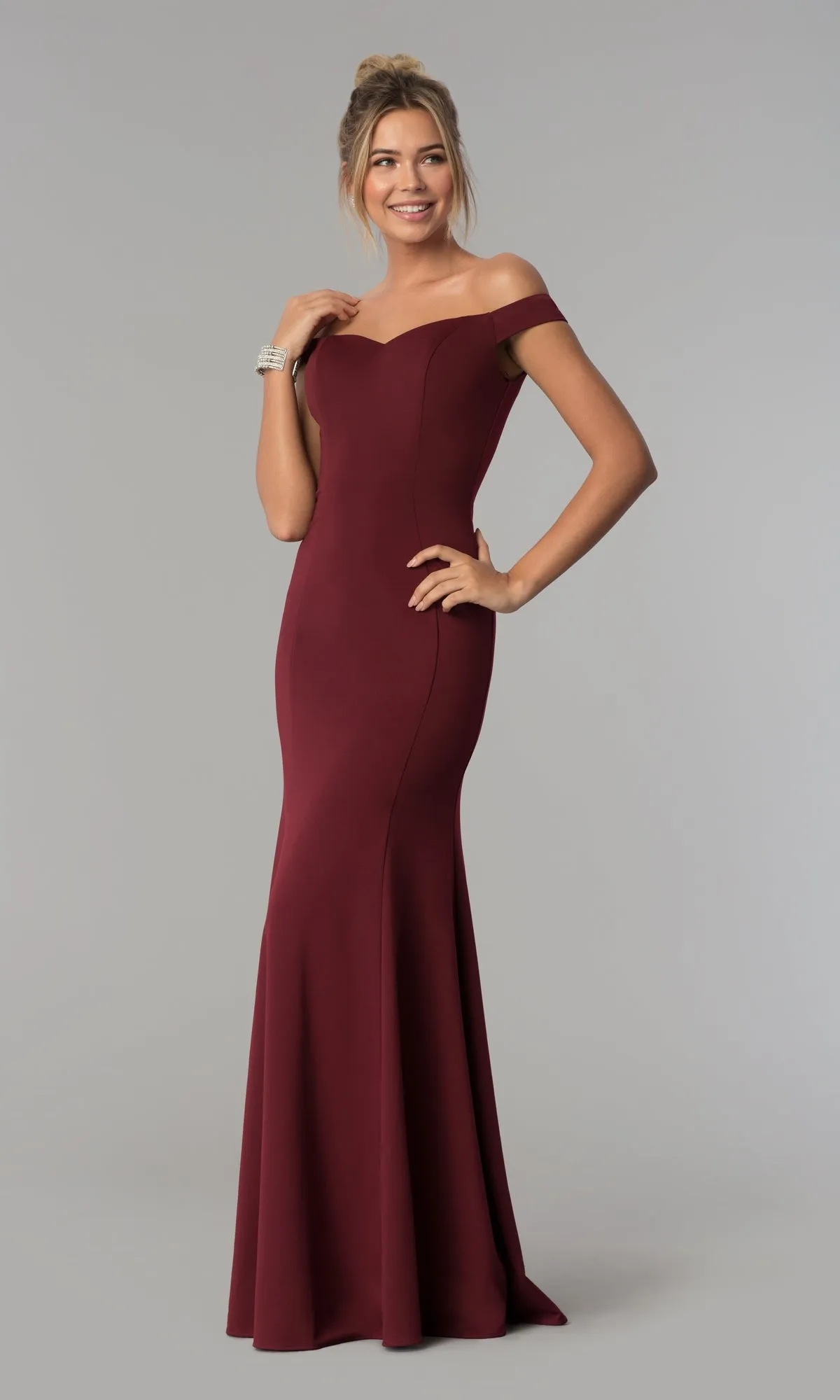 Simple Off-the-Shoulder Long Formal Prom Dress 8160 sold by PromGirl product image thumbnail 3