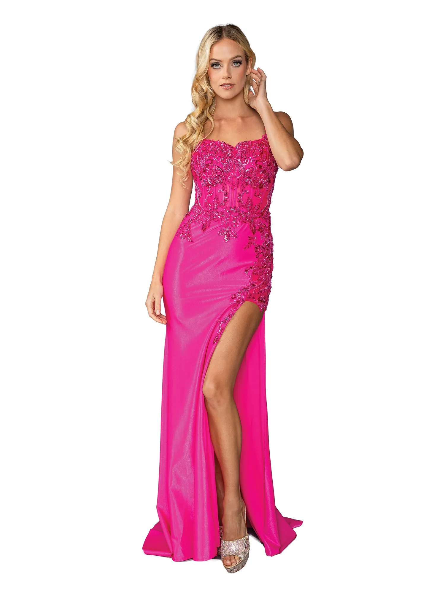 Long Sequin-Print Prom Dress: Dancing Queen 4436 sold by PromGirl product image thumbnail 4