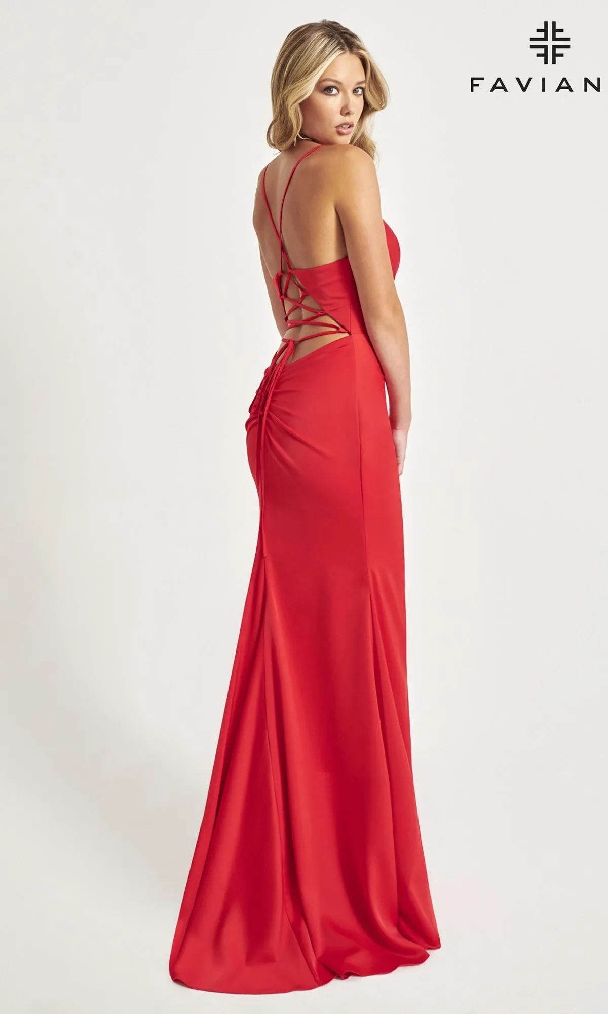 Faviana Long Satin Formal Prom Dress 11068 sold by PromGirl product image thumbnail 2