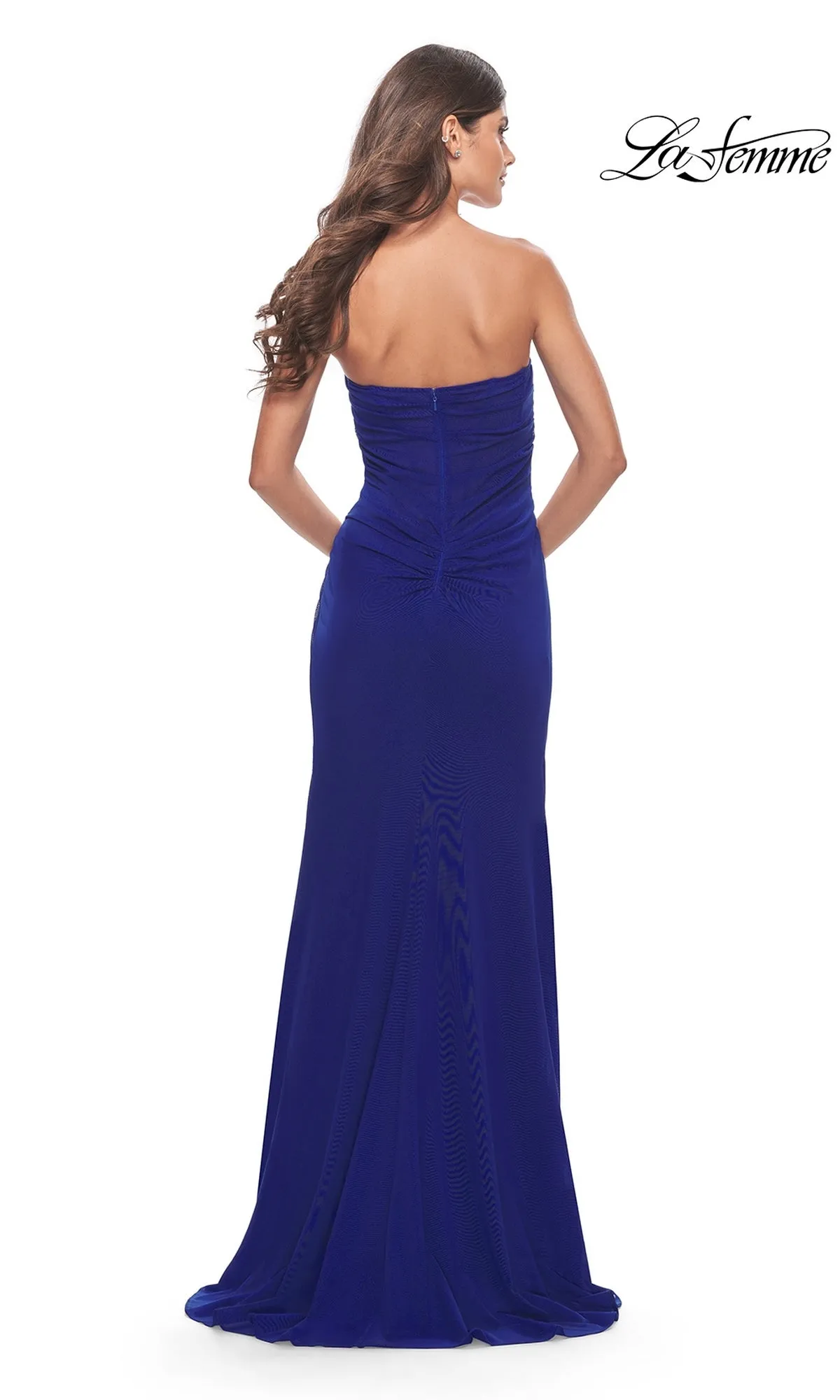 Sheer-Bodice Strapless Long La Femme Prom Dress sold by PromGirl product image thumbnail 2