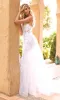 Sheer-Corset Long White Lace Wedding Dress CD931W sold by PromGirl