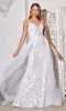 Sheer-Corset Long White Lace Wedding Dress CD931W sold by PromGirl