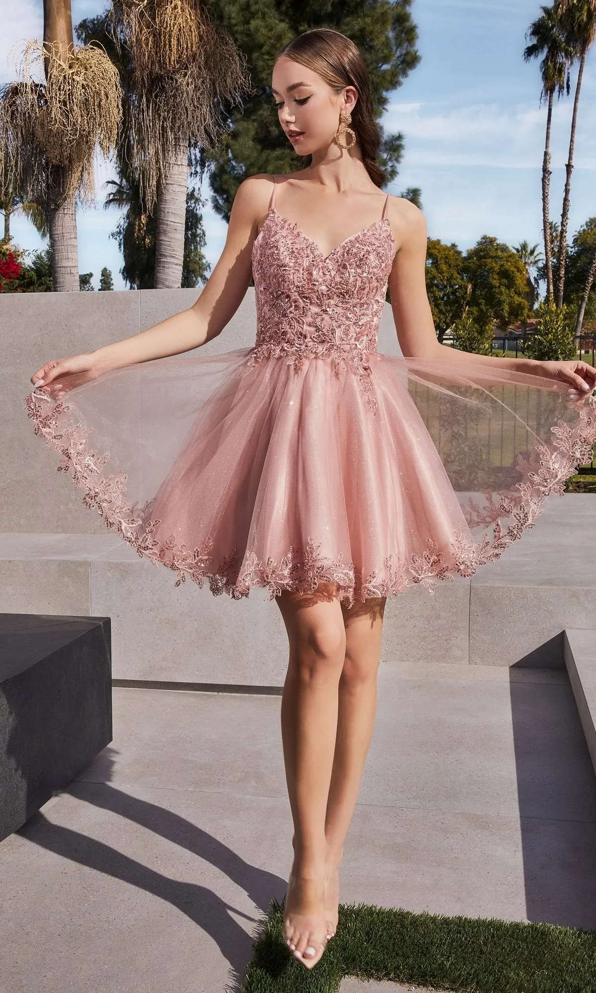 Short Homecoming Dress CD0213 with Embroidery sold by PromGirl
