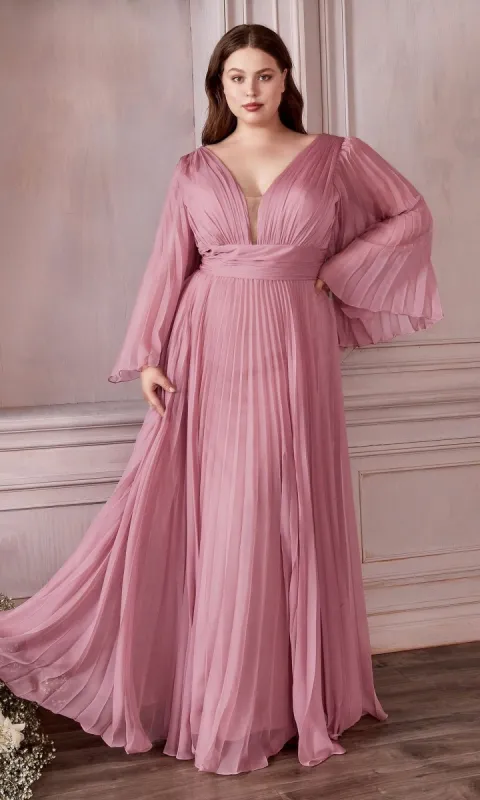 Long Sleeve Plus-Size Long Formal Dress CD242C sold by PromGirl