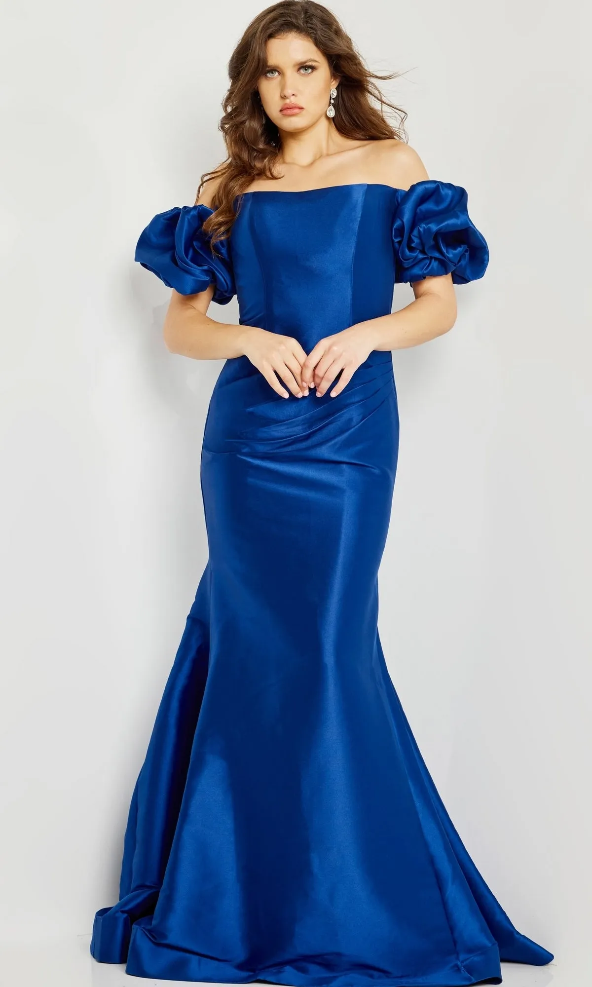 Puff-Sleeve Mikado Evening Dress: Jovani 08361 sold by PromGirl product image thumbnail 4