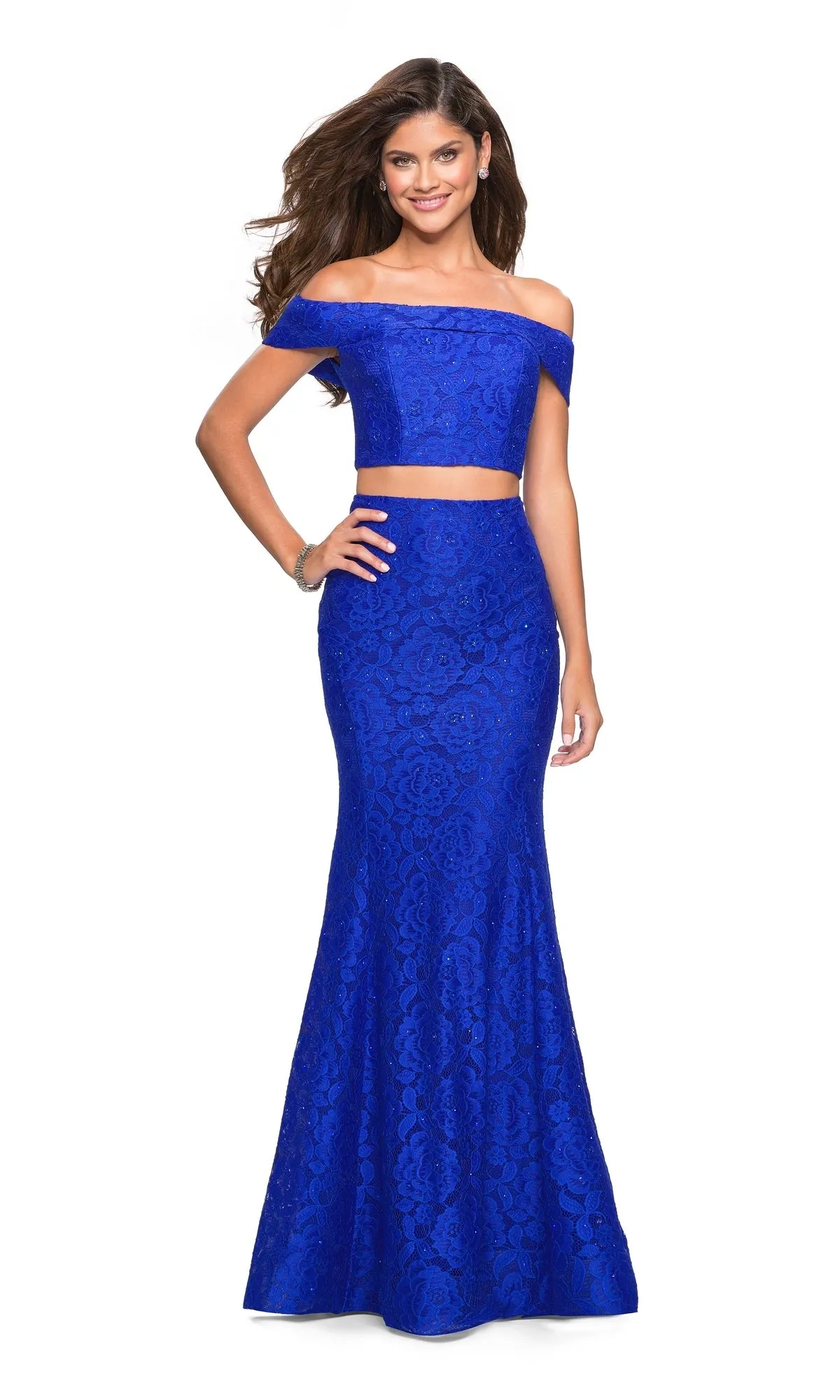 La Femme Two-Piece Mermaid Lace Prom Dress 27443 sold by PromGirl
