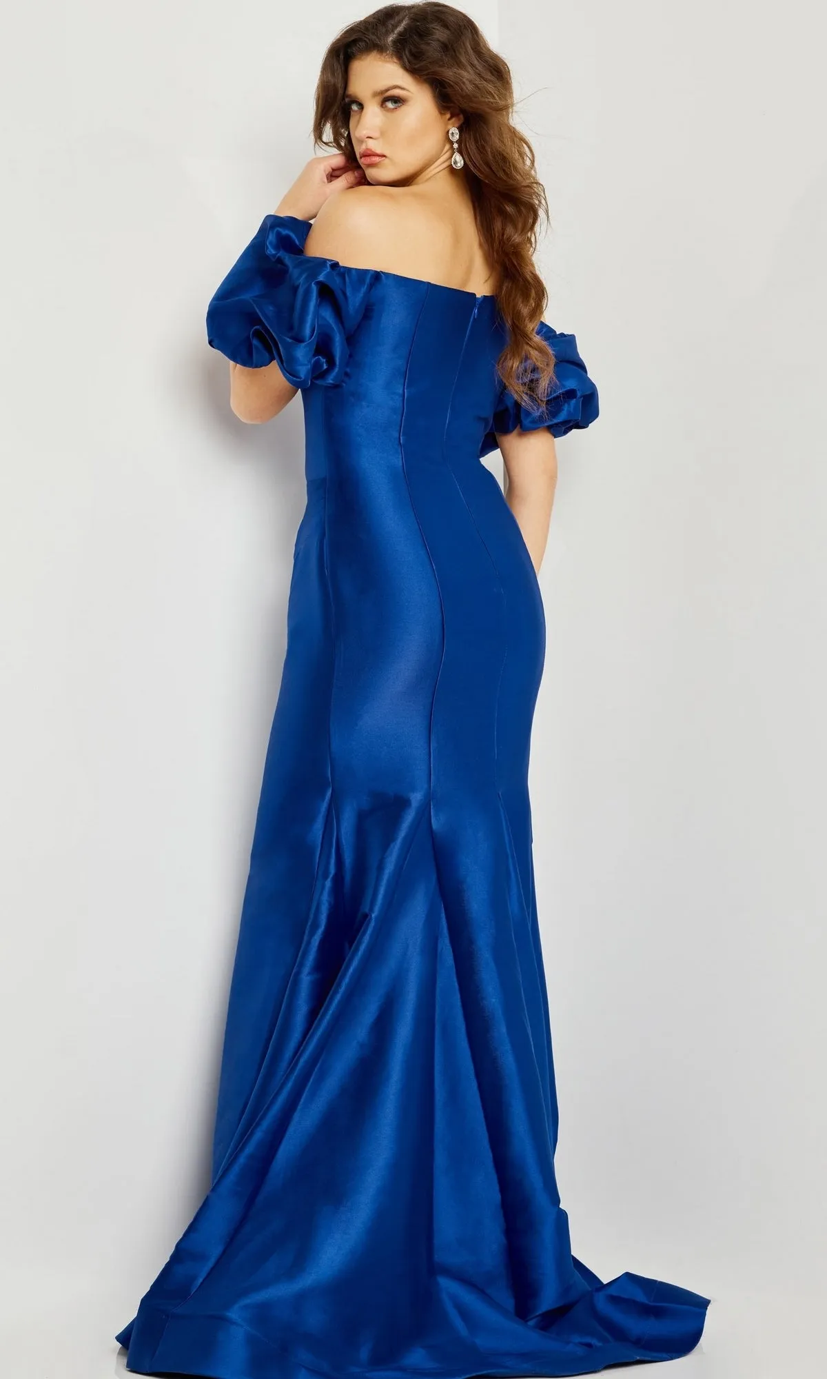 Puff-Sleeve Mikado Evening Dress: Jovani 08361 sold by PromGirl product image thumbnail 2