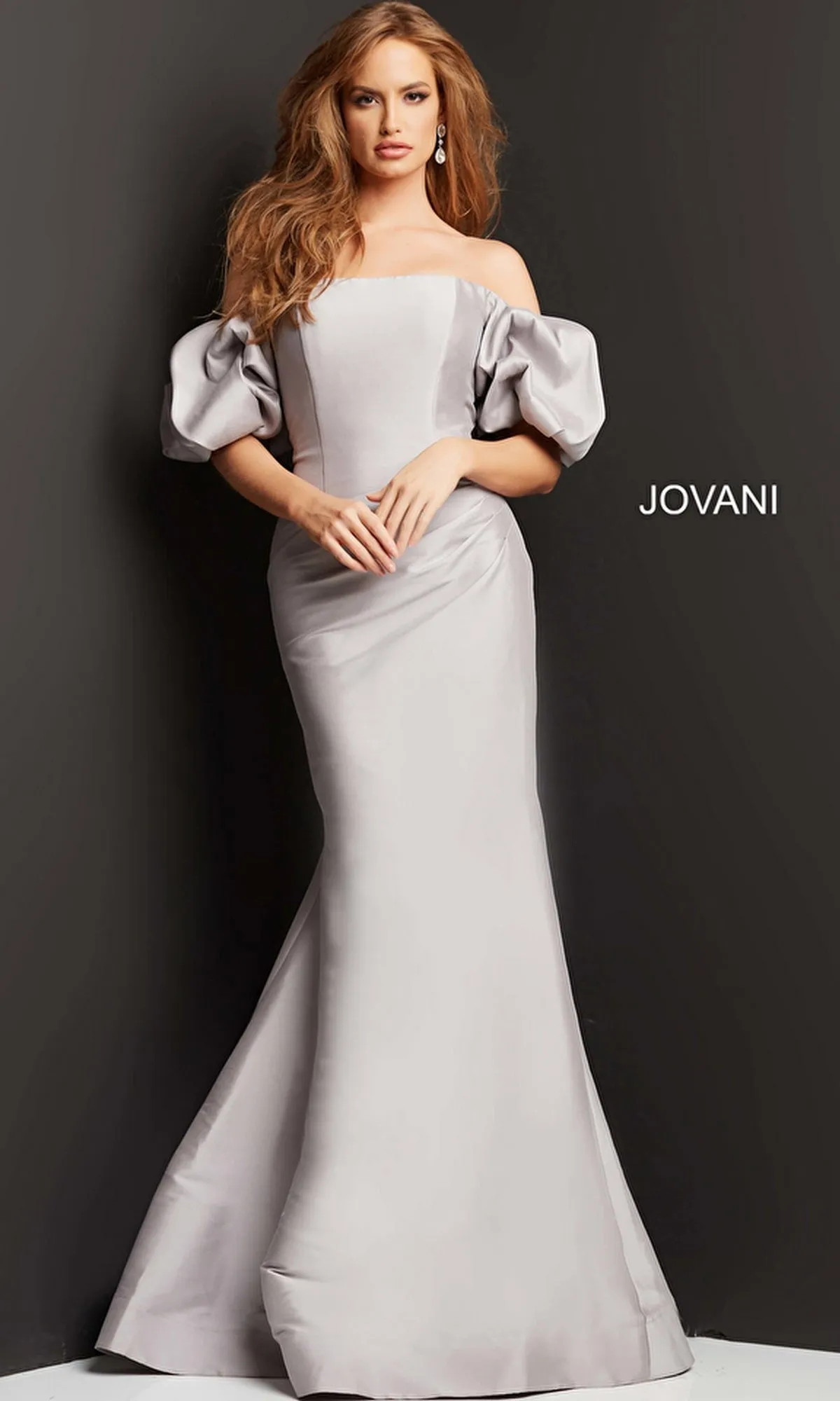 Puff-Sleeve Mikado Evening Dress: Jovani 08361 sold by PromGirl product image thumbnail 3