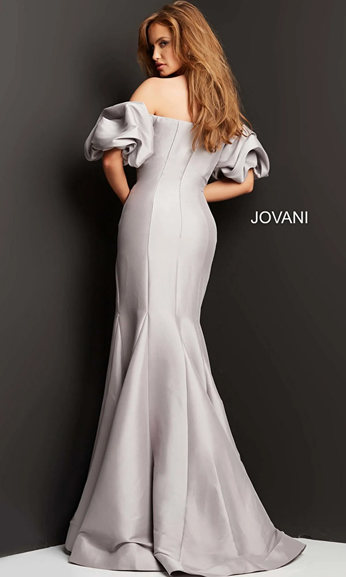 Puff-Sleeve Mikado Evening Dress: Jovani 08361 sold by PromGirl product image thumbnail 5