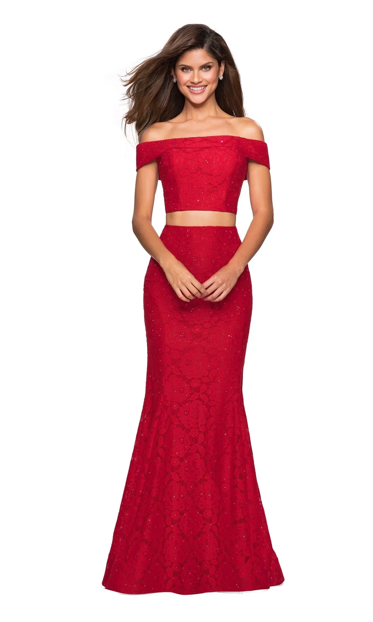 La Femme Two-Piece Mermaid Lace Prom Dress 27443 sold by PromGirl product image thumbnail 5