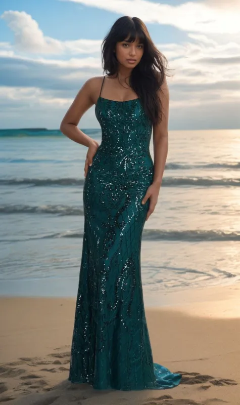 PromGirl Statement-Back Long Sequin Prom Dress sold by PromGirl