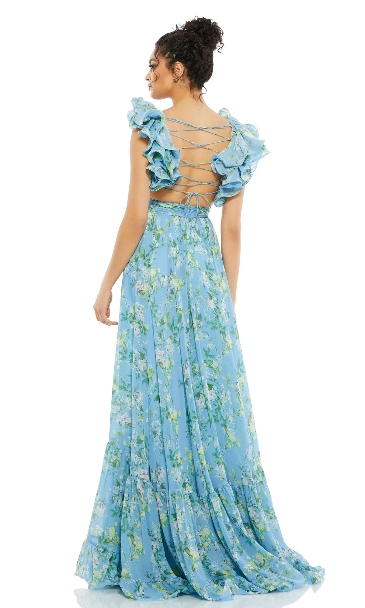 Ruffled Long Print Formal Dress: Mac Duggal 67803 sold by PromGirl product image thumbnail 2