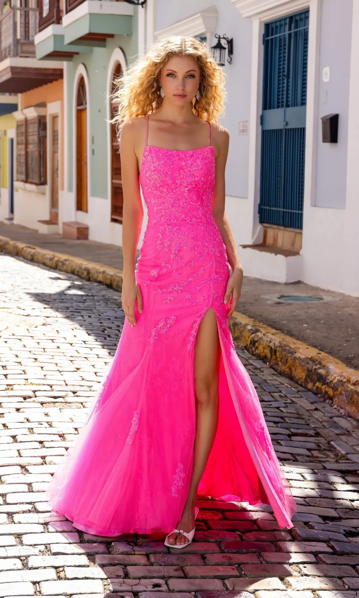 Sequin-Floral Long Lace Prom Dress P1401 sold by PromGirl product image thumbnail 3
