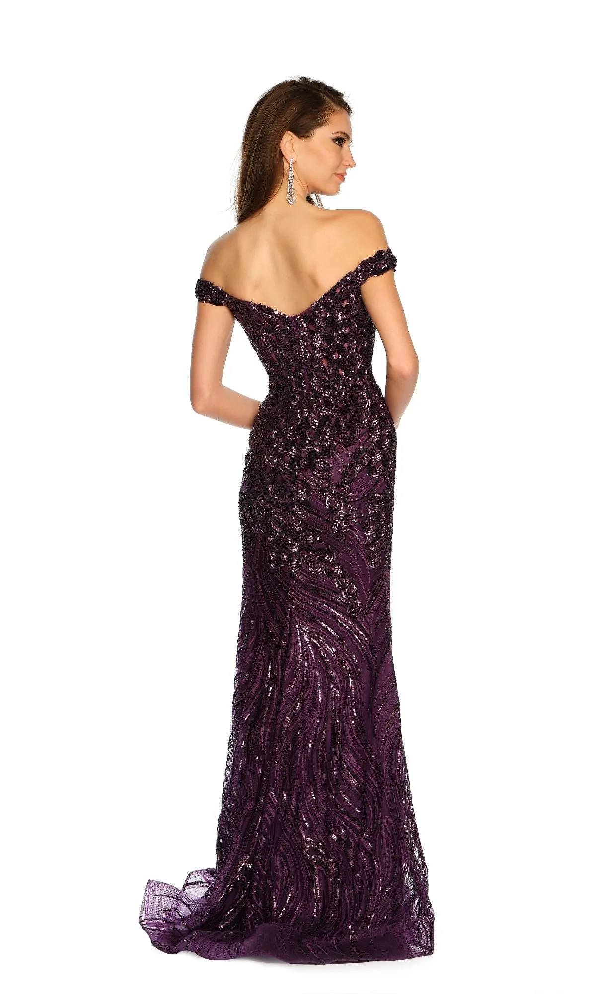Dave and Johnny Long Purple Prom Dress 11002 sold by PromGirl product image thumbnail 2