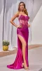 Illusion-Corset Strapless Long Prom Dress CDS489 sold by PromGirl