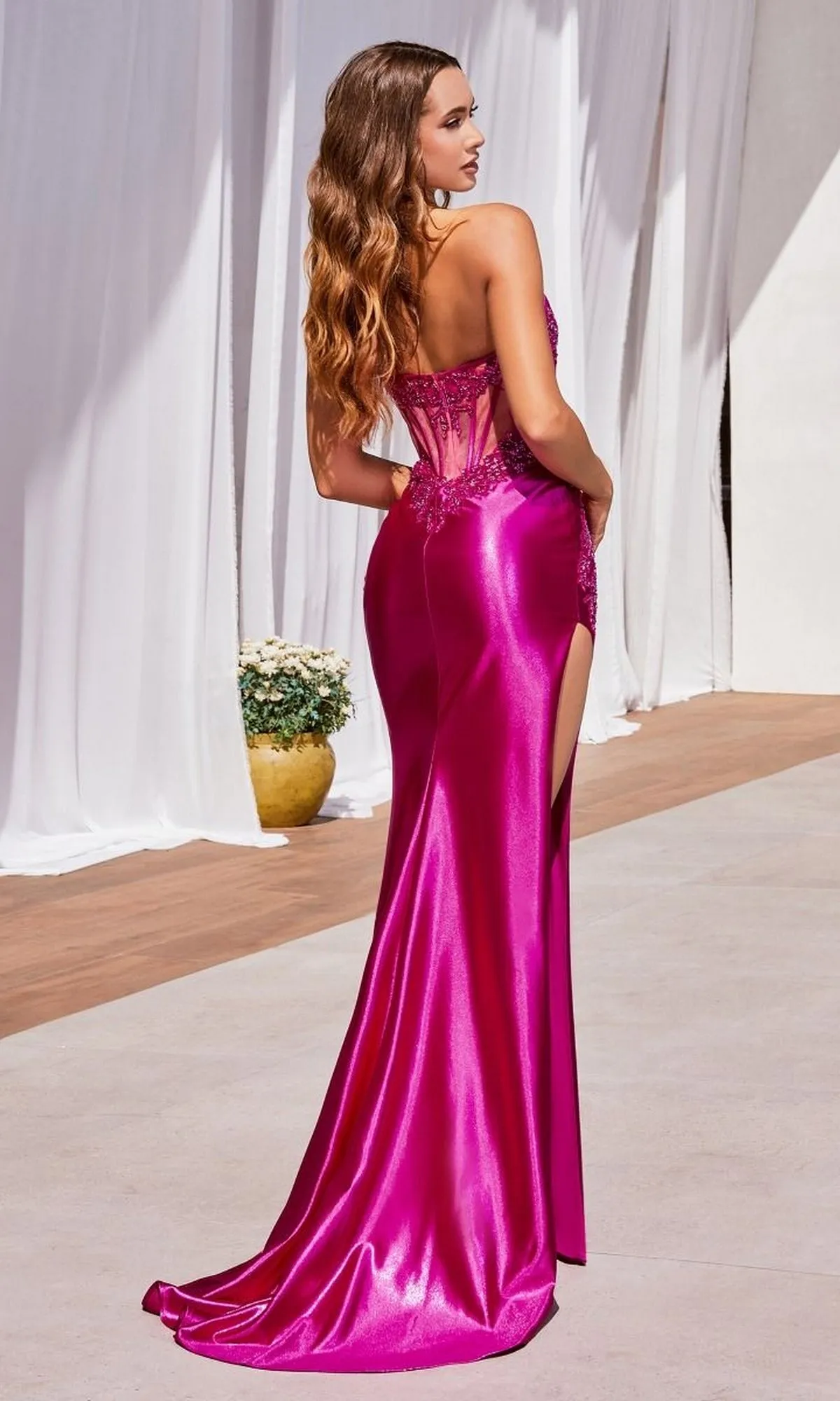 Illusion-Corset Strapless Long Prom Dress CDS489 sold by PromGirl product image thumbnail 2