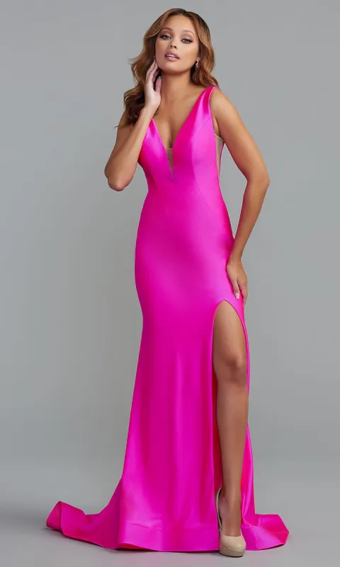 PromGirl Sleek Long Prom Dress with Sheer Sides sold by PromGirl