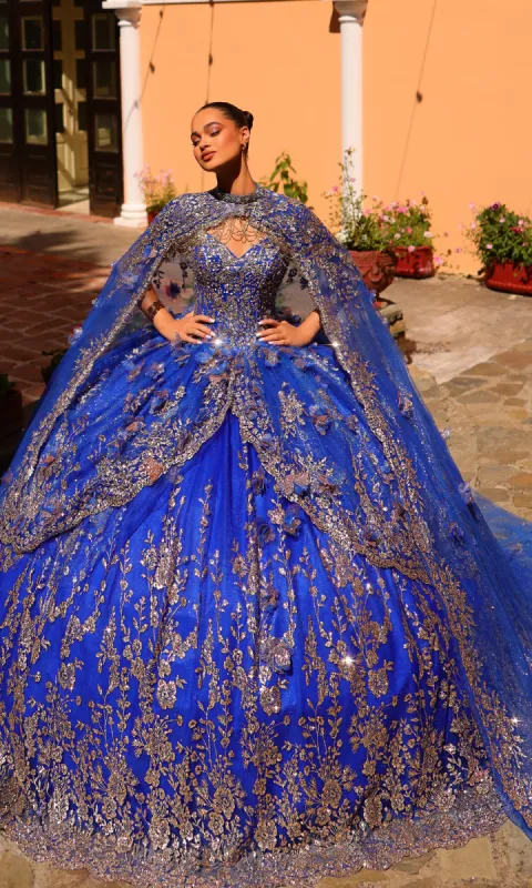 Amarra 54284 Quince Dress with Cathedral Train Cape sold by PromGirl