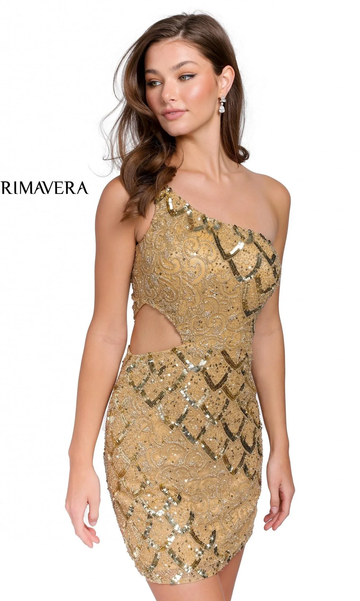 Sequin One-Shoulder Short Homecoming Dress 3504 sold by PromGirl product image thumbnail 4