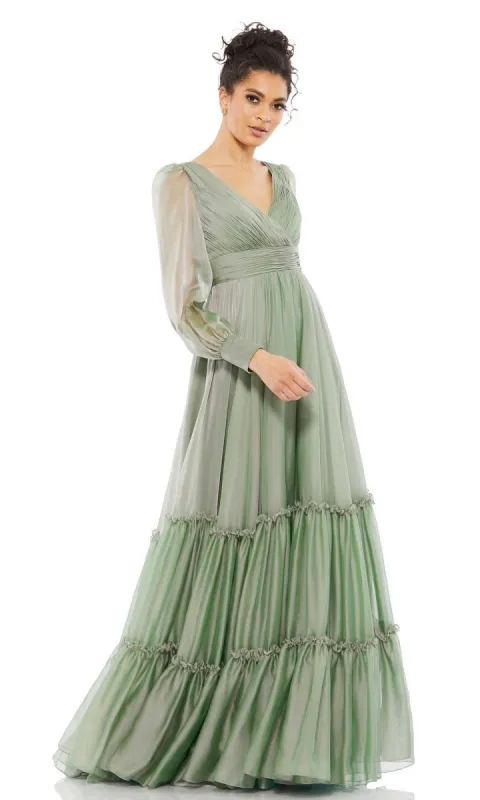 Mac Duggal V-Neck Ruched Chiffon Formal Dress 678641 sold by PromGirl