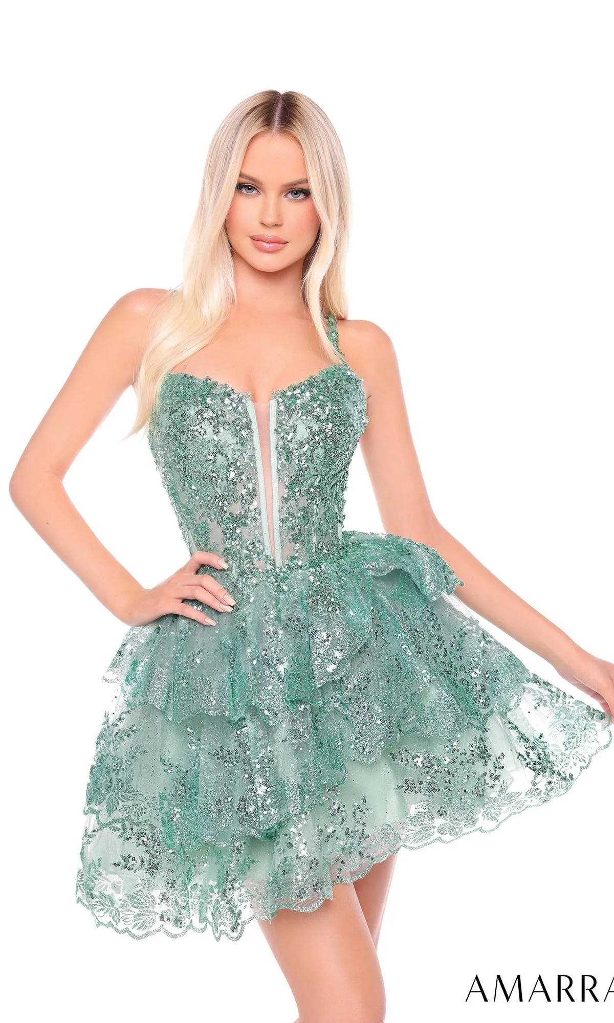 Short Homecoming Dress 88705 by Amarra sold by PromGirl product image thumbnail 4