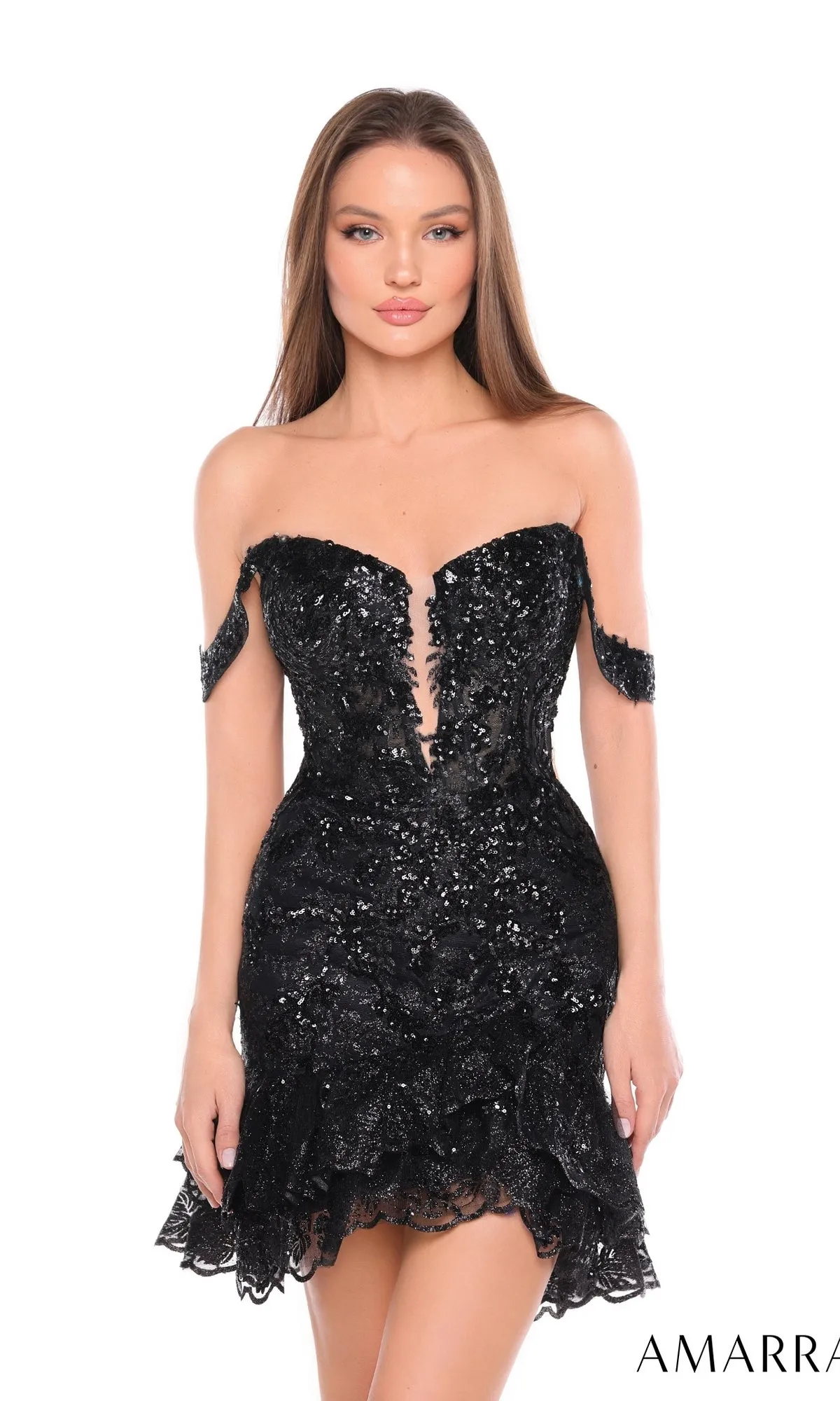 Short Homecoming Dress 88060 by Amarra sold by PromGirl product image thumbnail 3