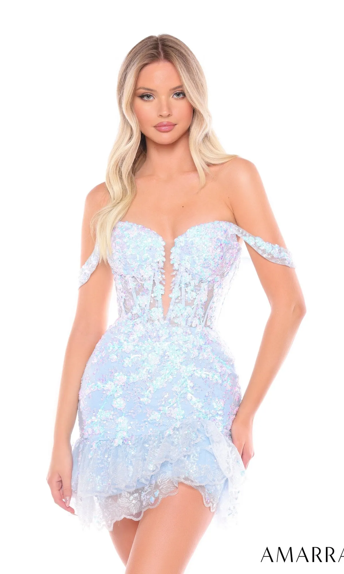Short Homecoming Dress 88060 by Amarra sold by PromGirl