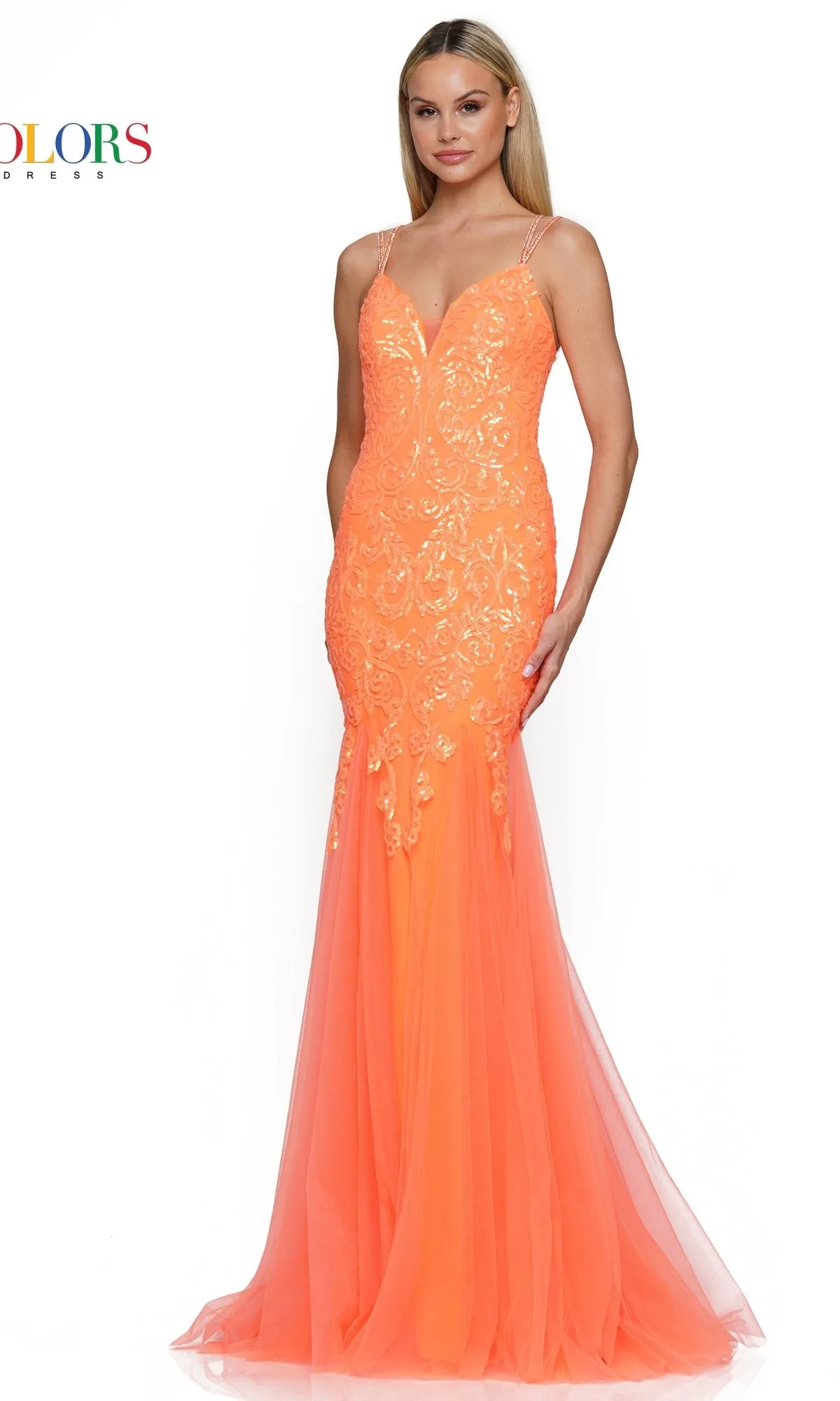 Sequin-Embroidered Long Mermaid Prom Dress 3208 sold by PromGirl product image thumbnail 3
