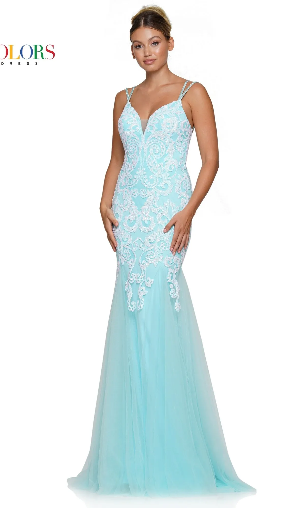 Sequin-Embroidered Long Mermaid Prom Dress 3208 sold by PromGirl product image thumbnail 5