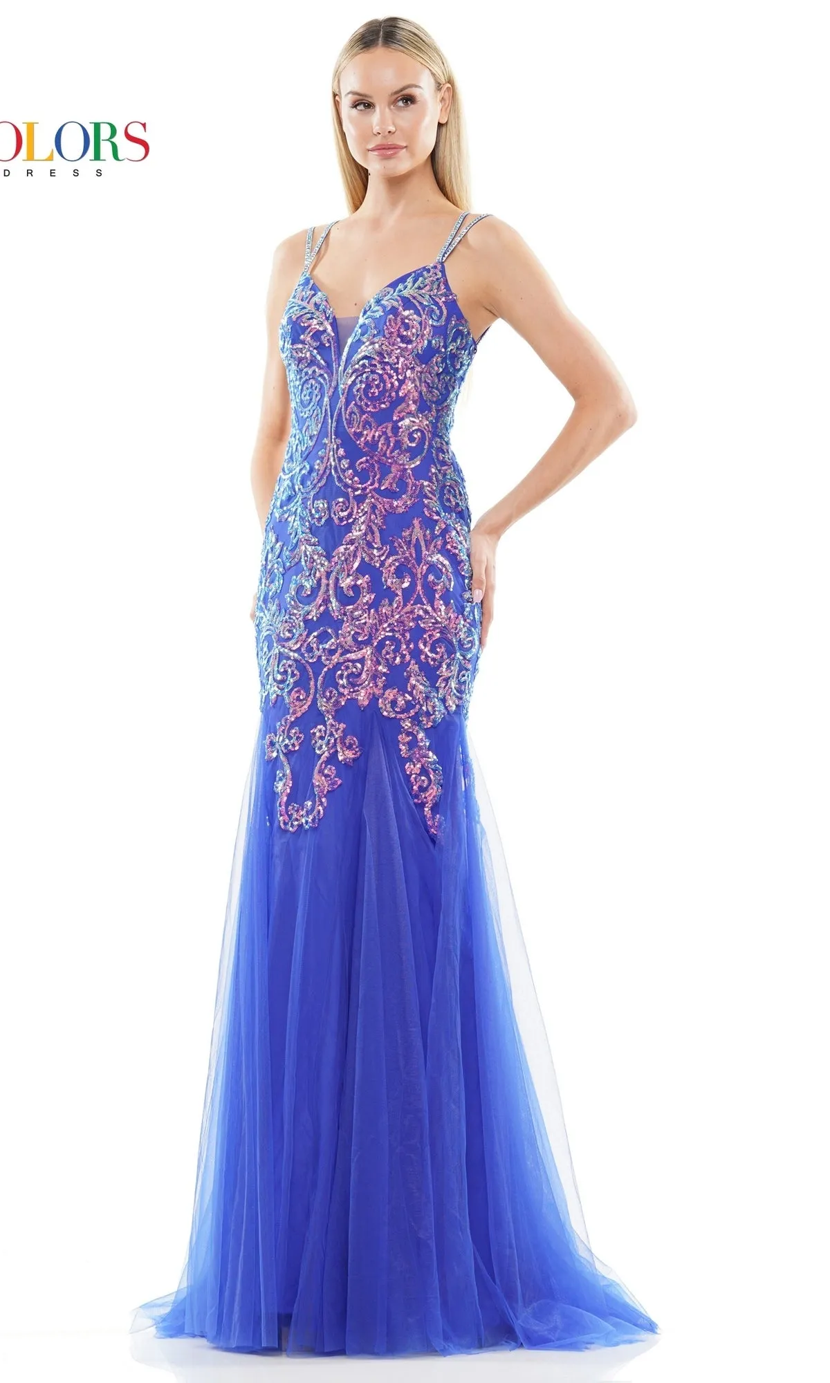 Sequin-Embroidered Long Mermaid Prom Dress 3208 sold by PromGirl product image thumbnail 4