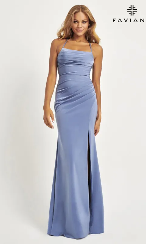 Faviana Lace-Up-Back Long Prom Dress 11064 sold by PromGirl
