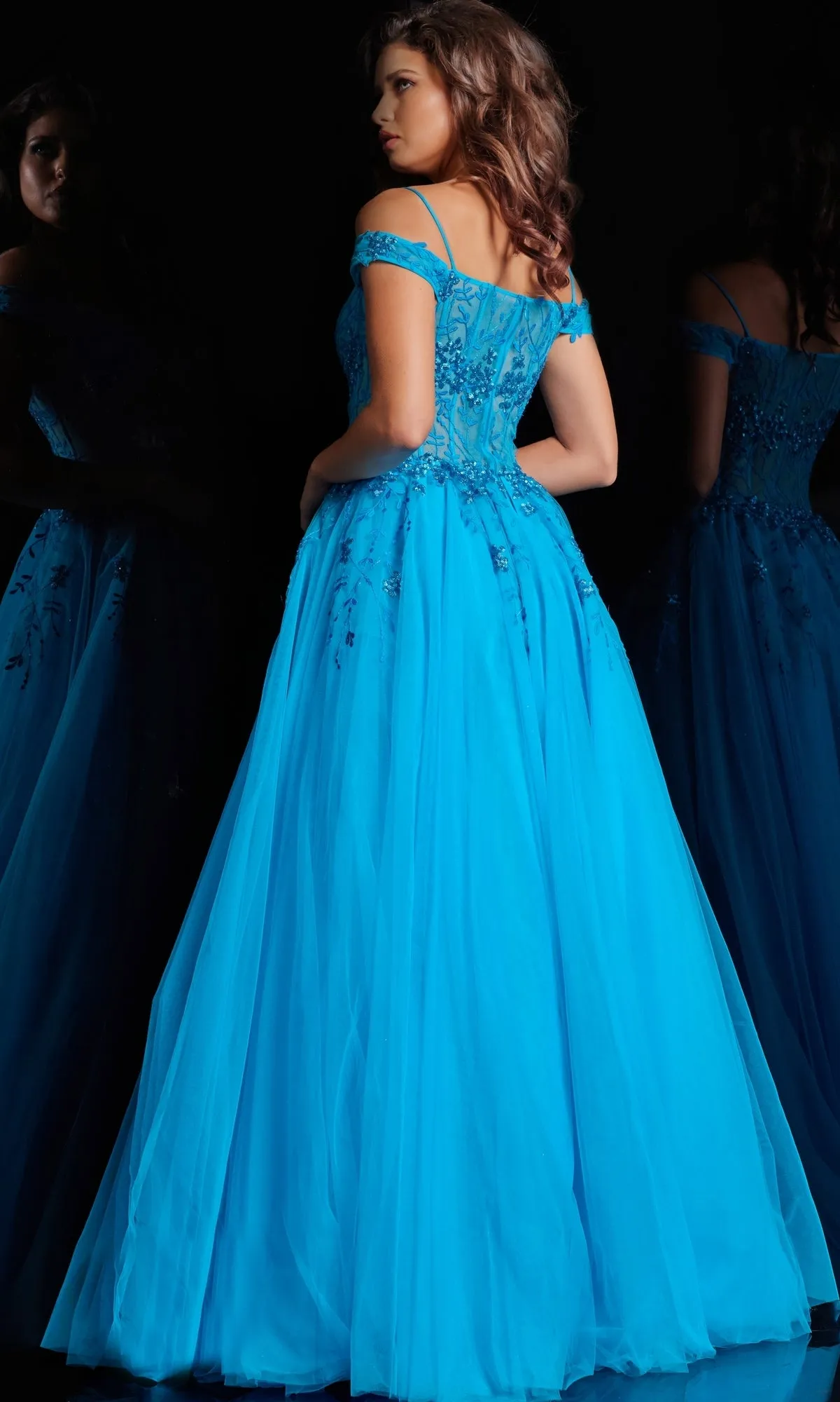 Embroidered Sheer-Corset Prom Ball Gown 02022 sold by PromGirl product image thumbnail 4