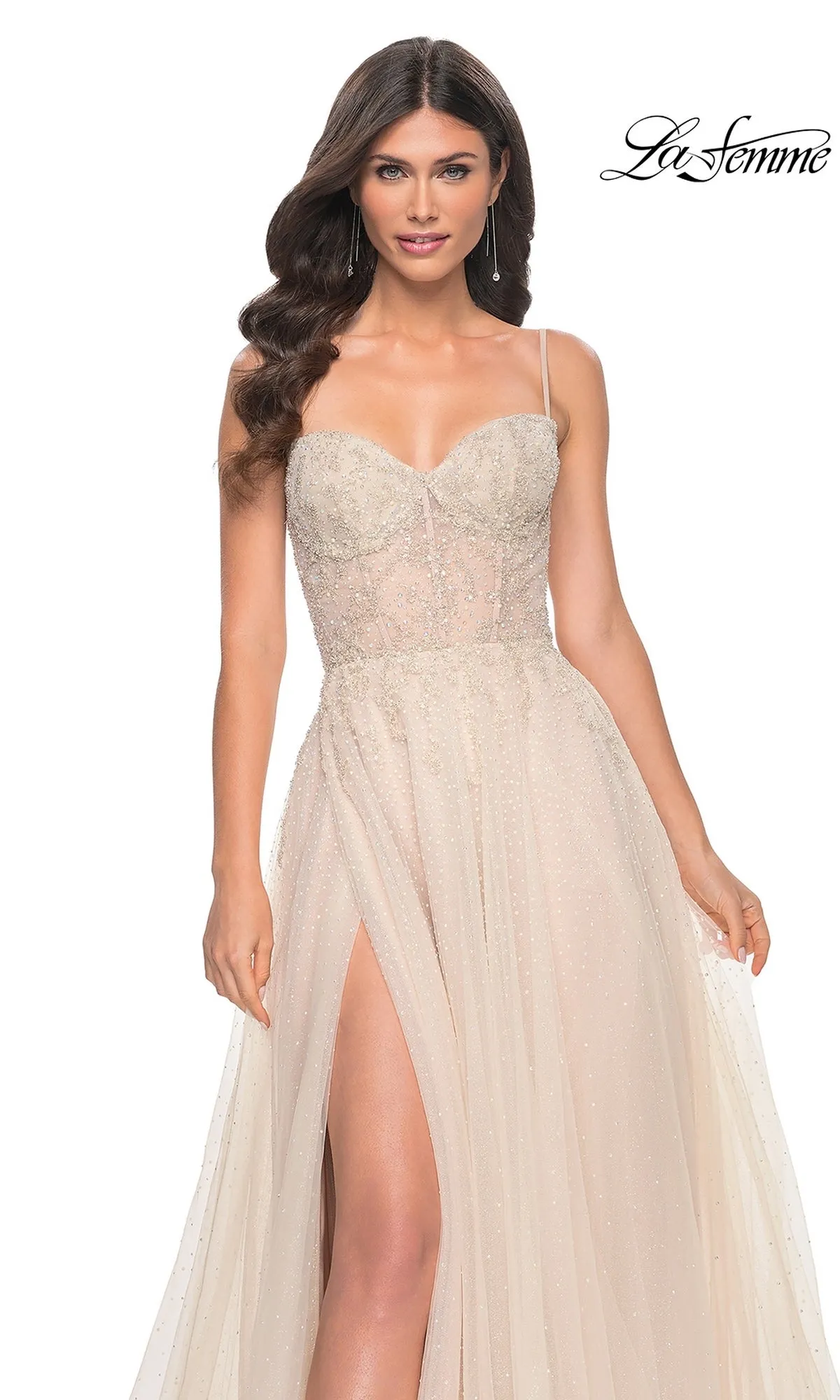 La Femme Champage Long A-Line Prom Dress 32271 sold by PromGirl product image thumbnail 5