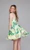 Short Print Babydoll Hoco Dress: Jovani 39881 sold by PromGirl