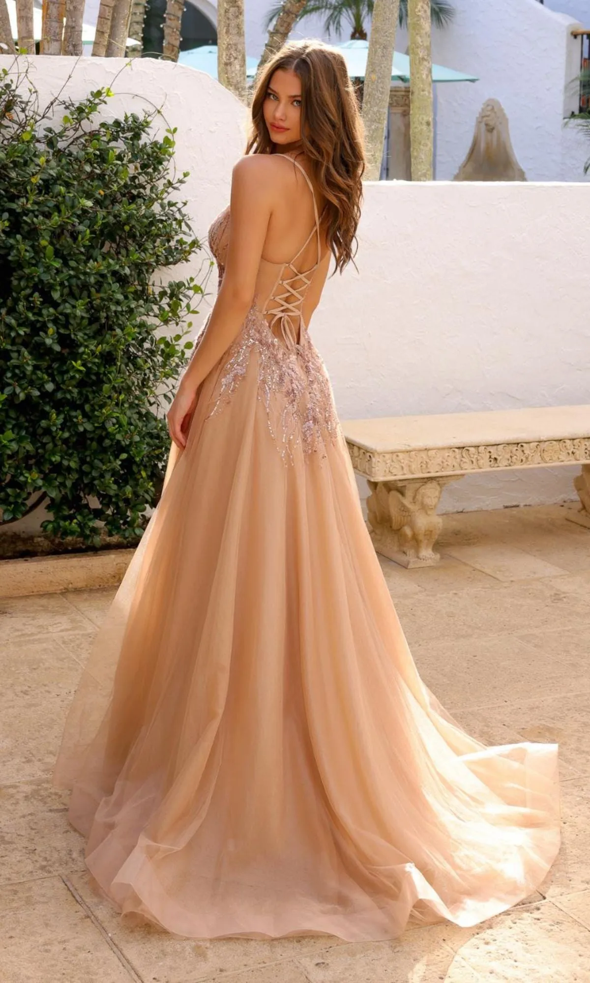 Amelia Couture Sequin Rose Gold Prom Dress TM1023 sold by PromGirl product image thumbnail 2