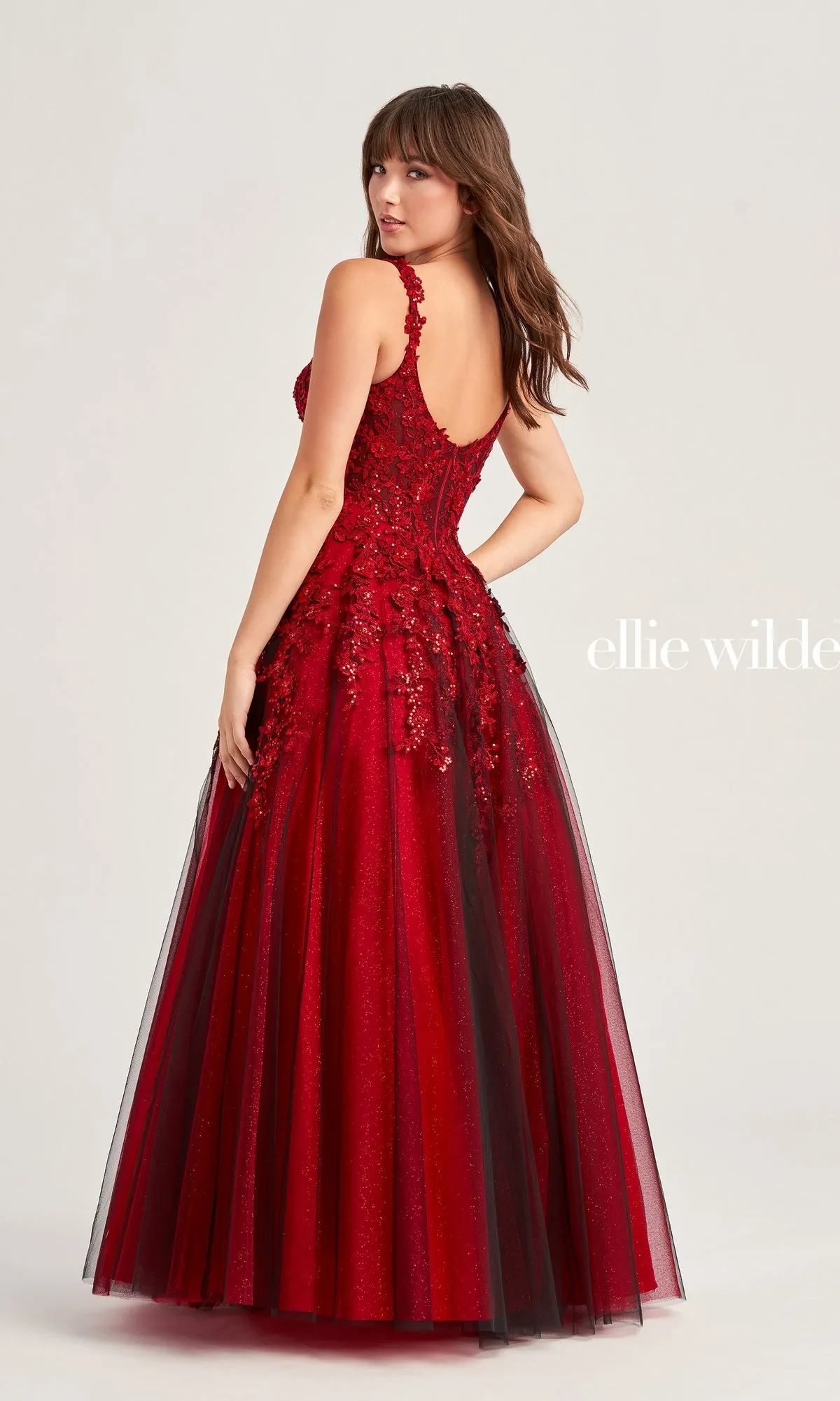 Ellie Wilde Long Tulle Prom Ball Gown EW35068 sold by PromGirl product image thumbnail 2