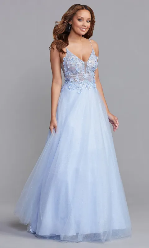 PromGirl Long Prom Ball Gown with Floral Accents sold by PromGirl