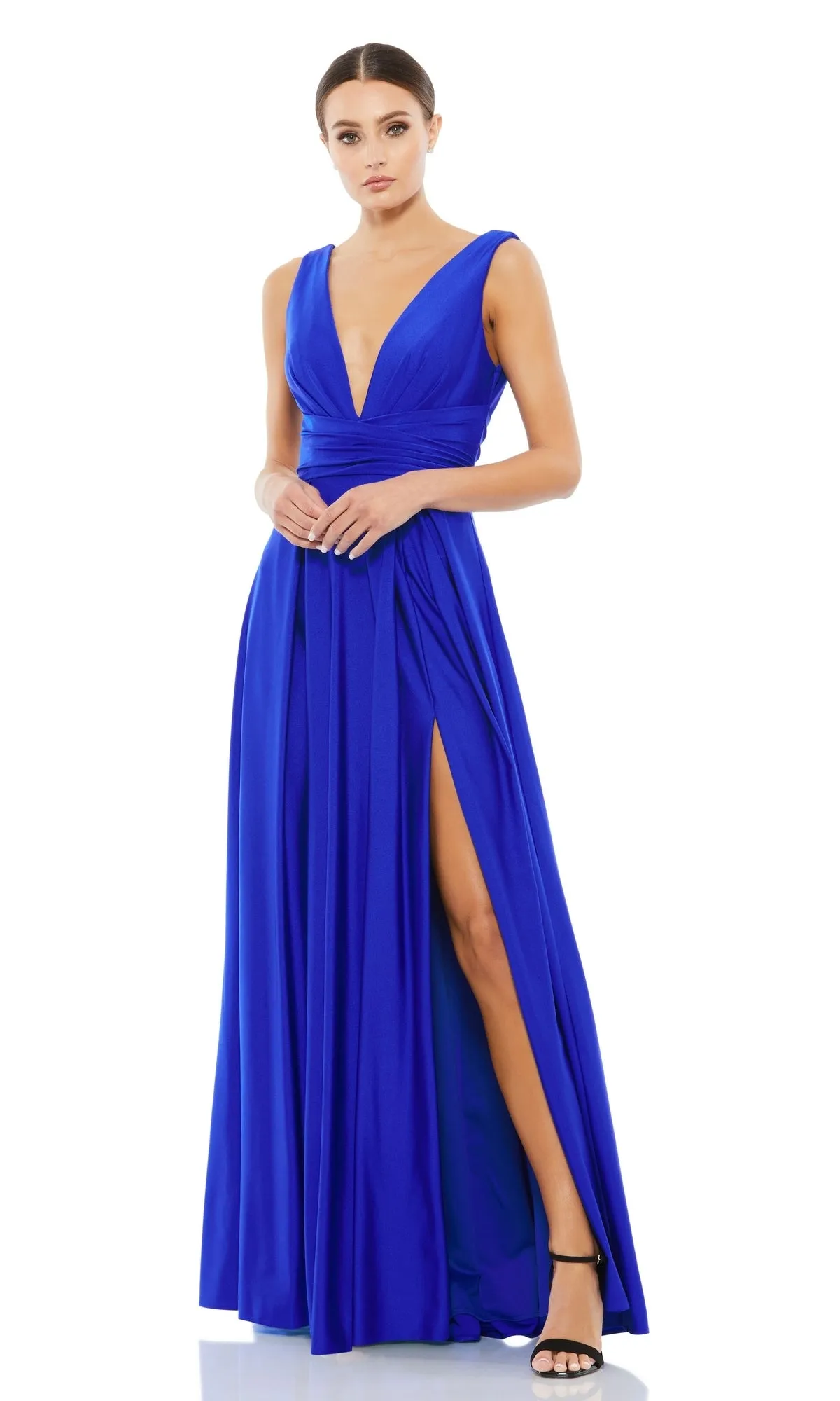 V-Neck Long A-Line Prom Dress: Mac Duggal 26578 sold by PromGirl product image thumbnail 3