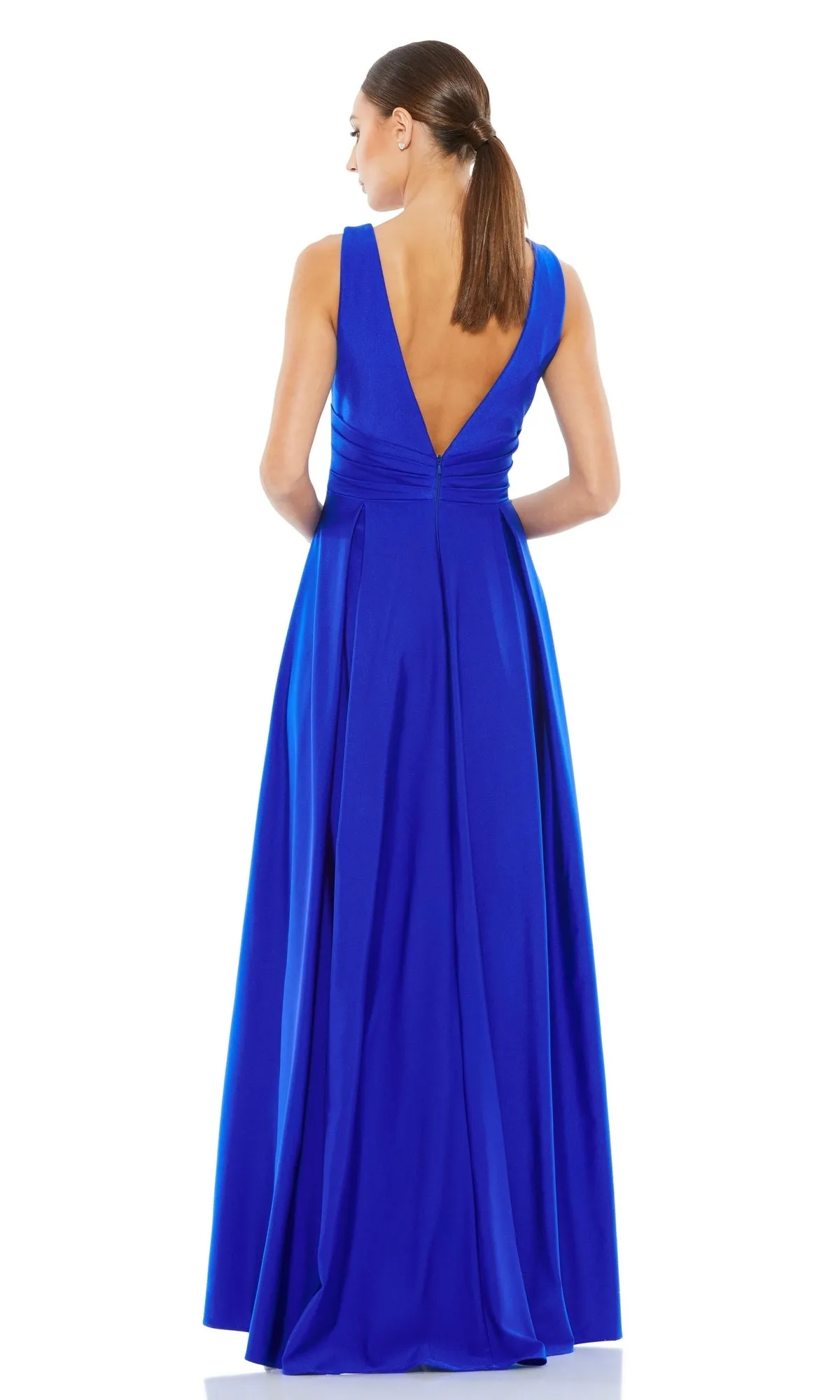 V-Neck Long A-Line Prom Dress: Mac Duggal 26578 sold by PromGirl product image thumbnail 5