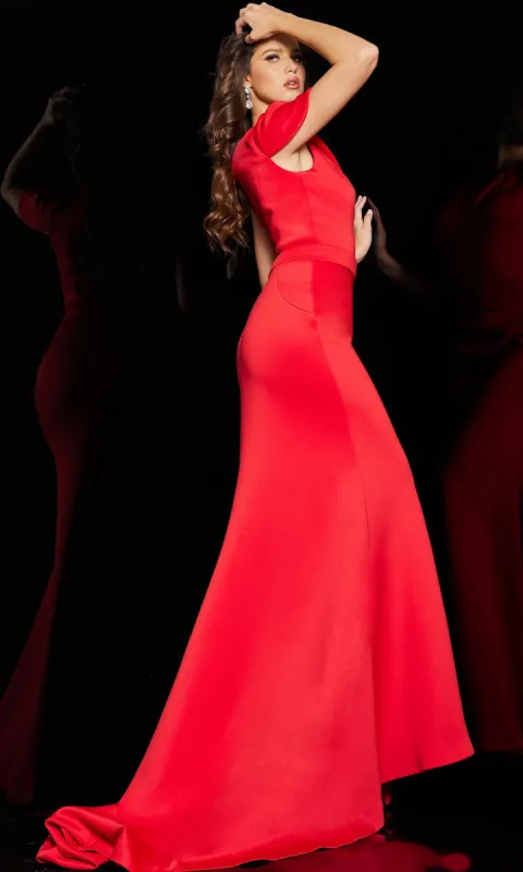 Long Formal One-Shoulder Dress: Jovani 06753 sold by PromGirl