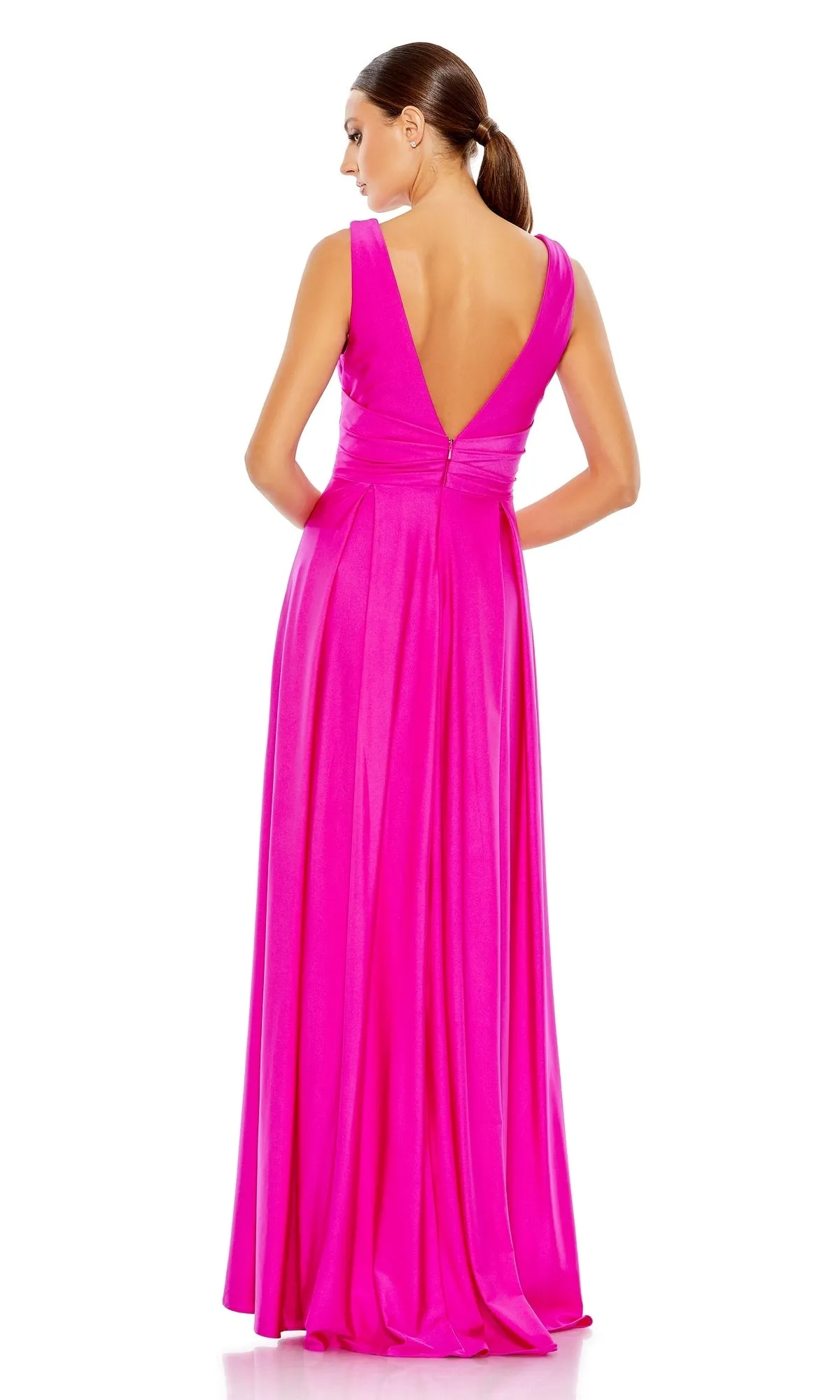 V-Neck Long A-Line Prom Dress: Mac Duggal 26578 sold by PromGirl product image thumbnail 2