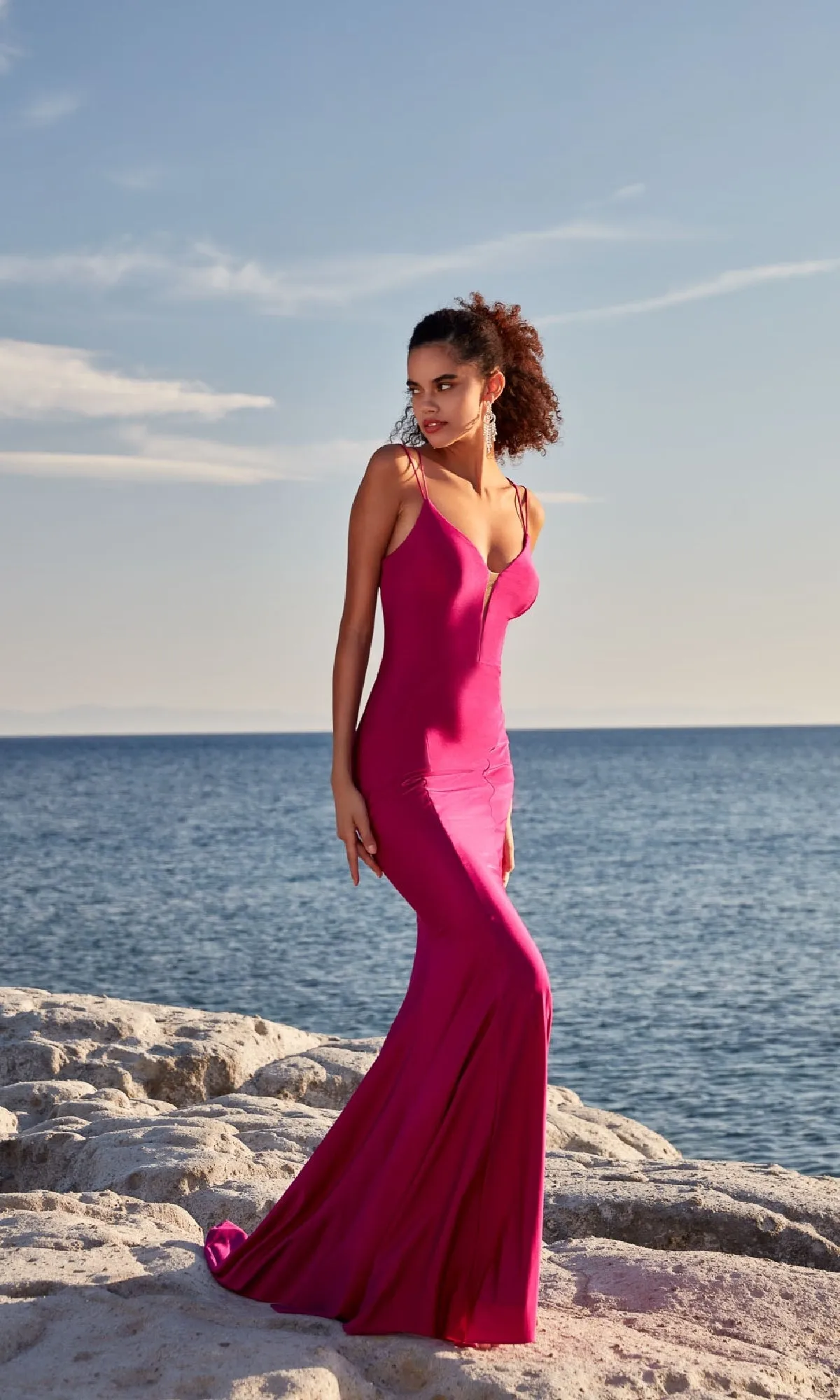 Deep V-Neck Long Prom Dress: Aerie Couture 210 sold by PromGirl product image thumbnail 4