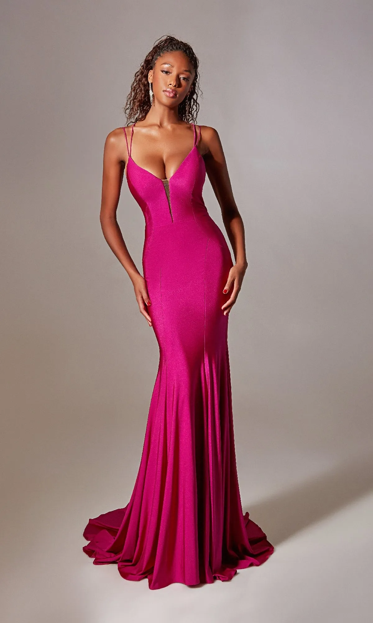 Deep V-Neck Long Prom Dress: Aerie Couture 210 sold by PromGirl