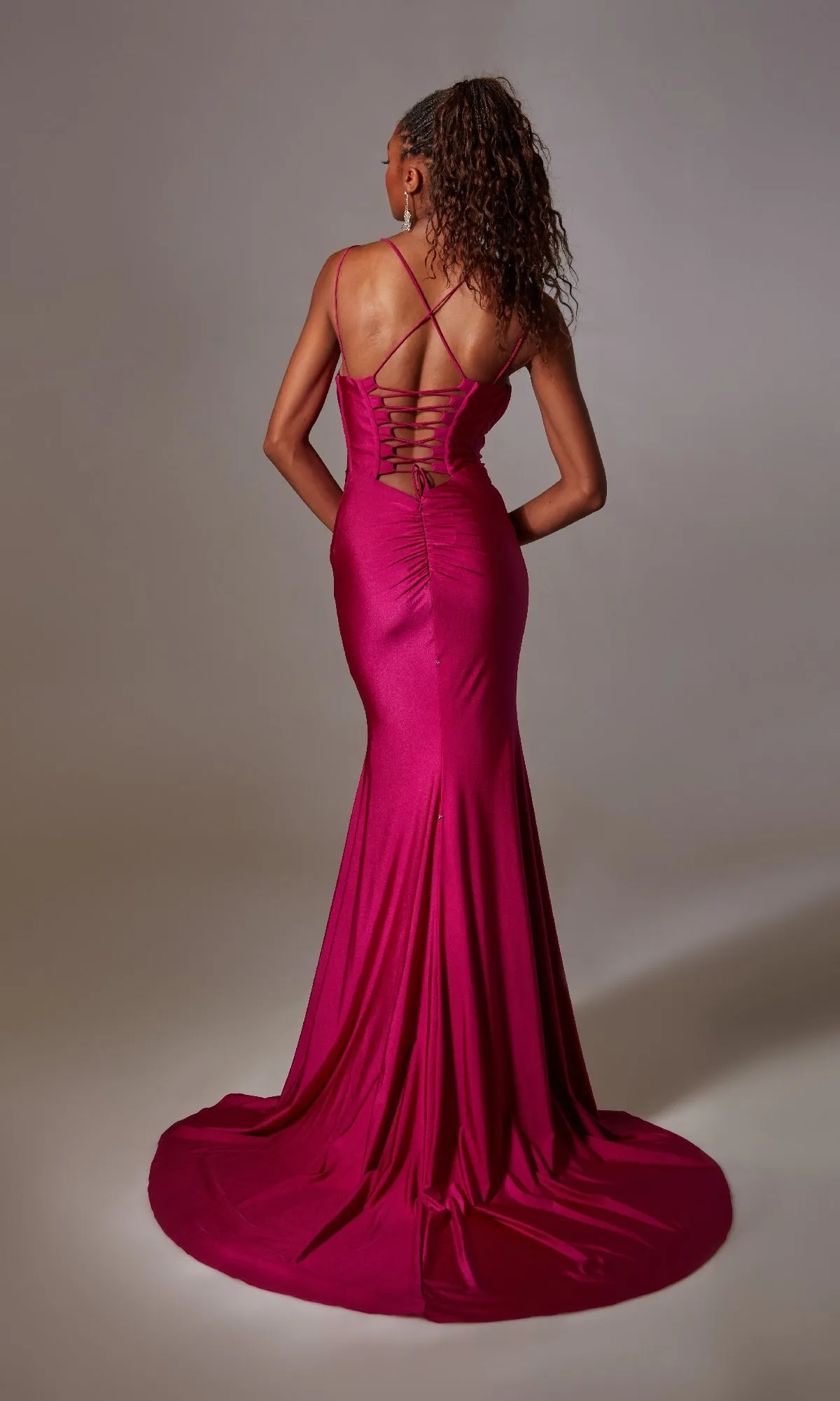 Deep V-Neck Long Prom Dress: Aerie Couture 210 sold by PromGirl product image thumbnail 2