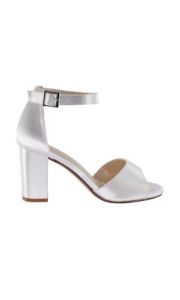 White Amaya Block-Heel Prom Shoes: Dyeables 4496 sold by PromGirl