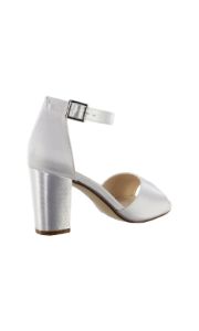 White Amaya Block-Heel Prom Shoes: Dyeables 4496 sold by PromGirl