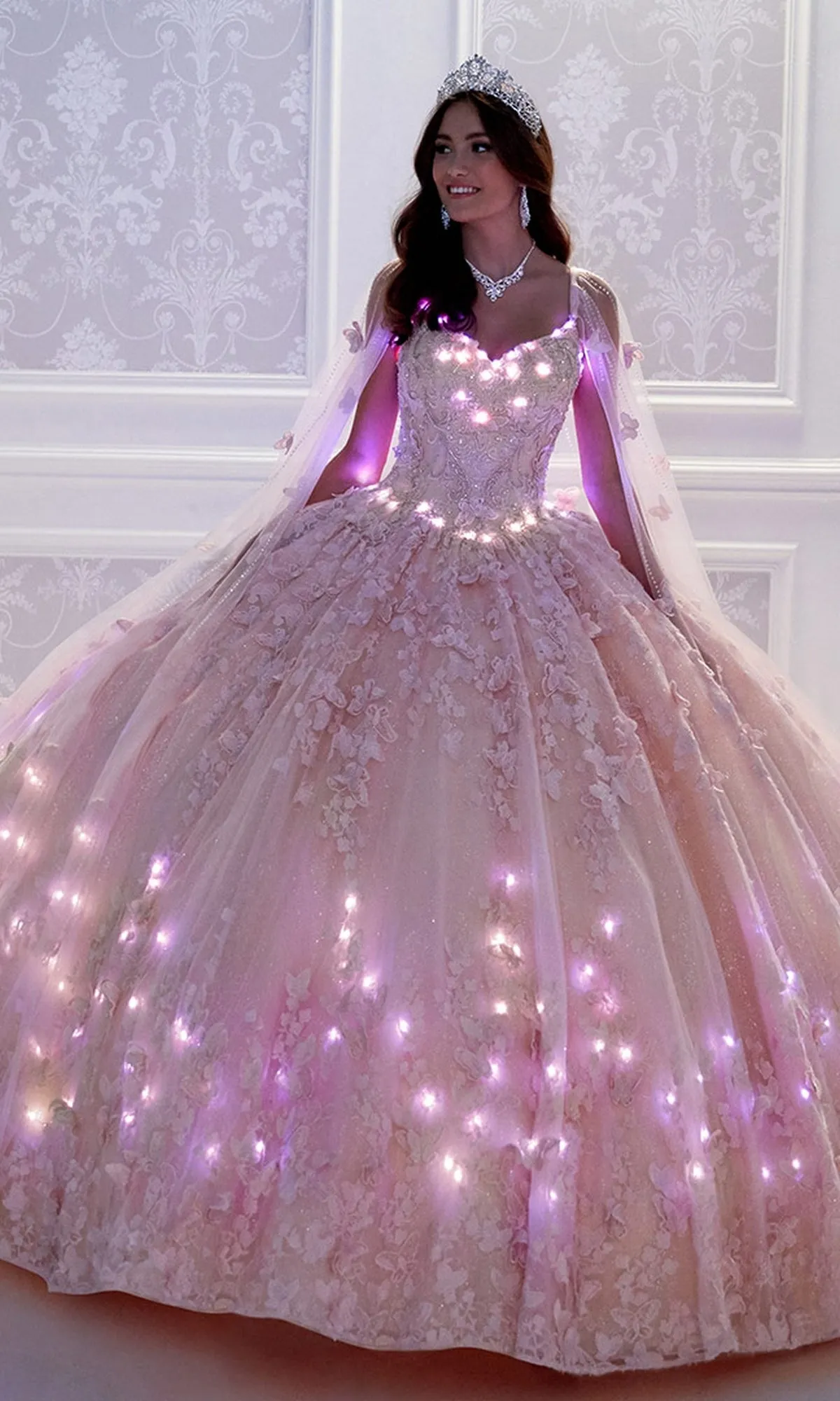 Glow-in-the-Dark Princesa Quinceañera Dress PR12261 sold by PromGirl