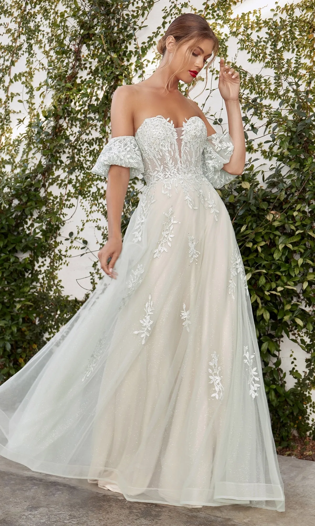 Strapless Puff-Sleeve Long Prom Ball Gown A1046 sold by PromGirl product image thumbnail 3