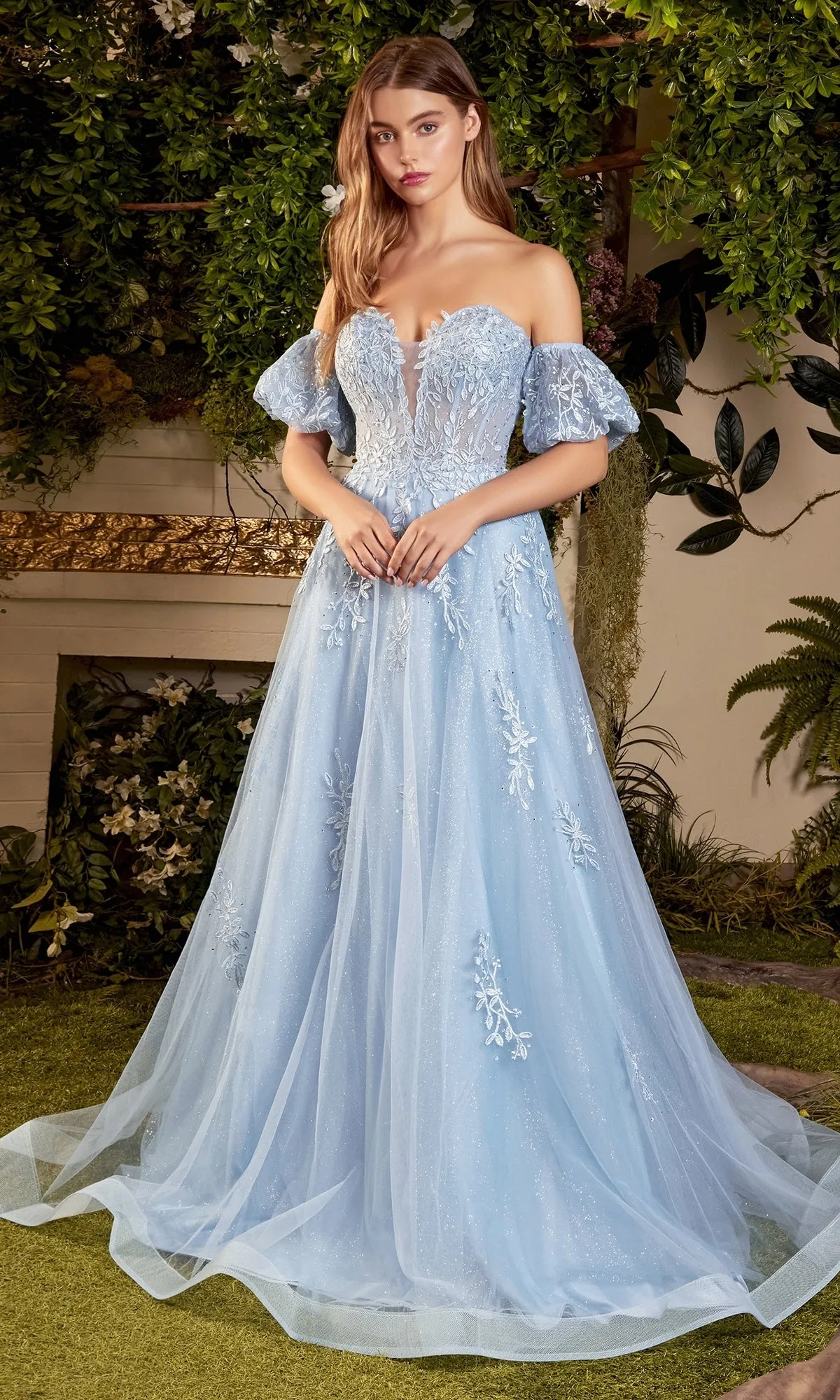 Strapless Puff-Sleeve Long Prom Ball Gown A1046 sold by PromGirl product image thumbnail 2