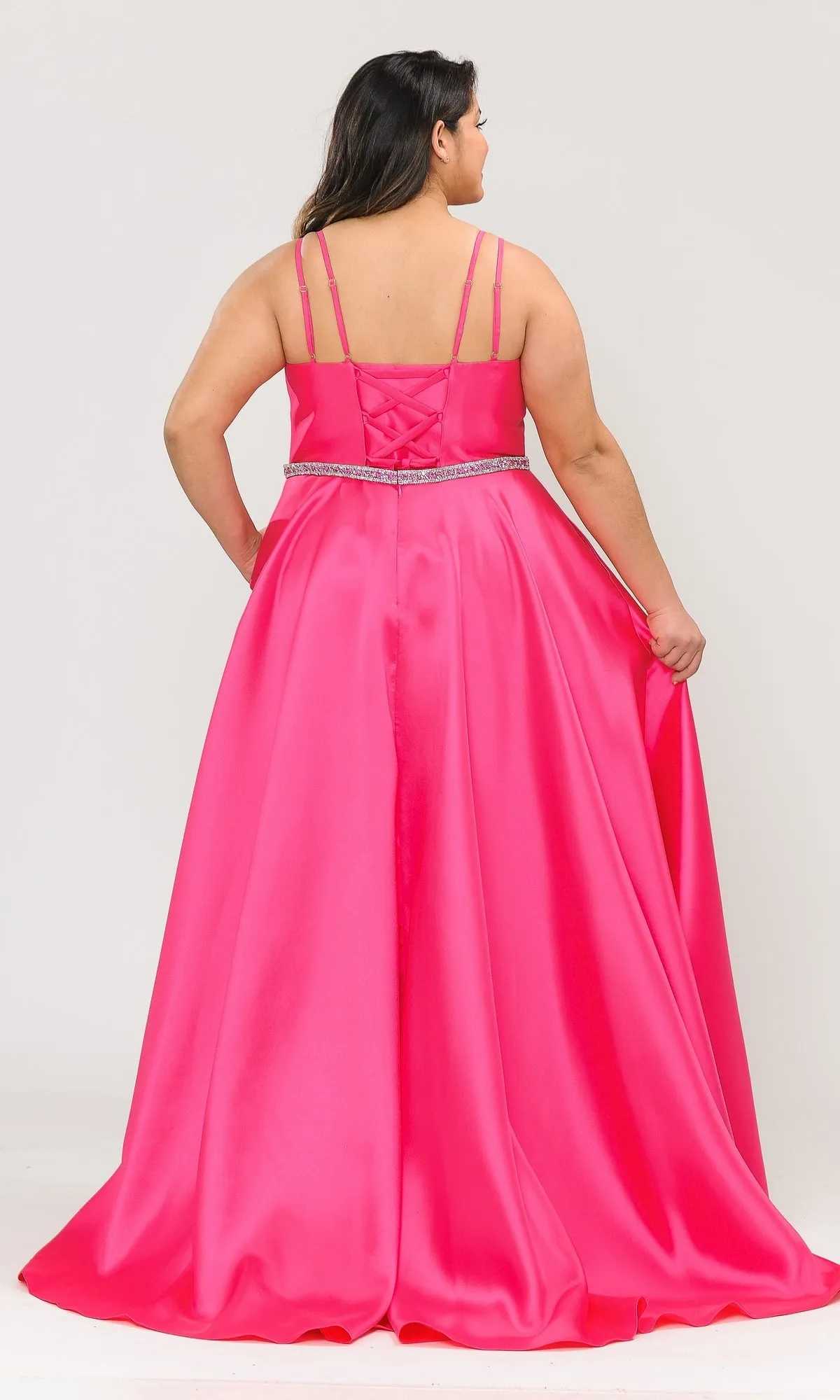 Plus-Size Long Prom Dress with Pockets W1106 sold by PromGirl product image thumbnail 4